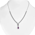 Natural Amethyst Art Deco Necklace by Fine Color Jewels