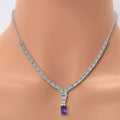 Natural Amethyst Art Deco Necklace by Fine Color Jewels