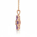 Natural Amethyst Dainty Four Clover Necklace by Fine Color Jewels