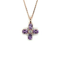 Natural Amethyst Dainty Four Clover Necklace by Fine Color Jewels