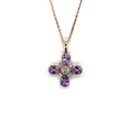 Natural Amethyst Dainty Four Clover Necklace by Fine Color Jewels