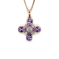 Natural Amethyst Dainty Four Clover Necklace by Fine Color Jewels