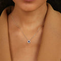 Natural Amethyst Dancing Stone Halo Necklace by Fine Color Jewels