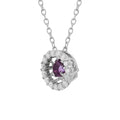 Natural Amethyst Dancing Stone Halo Necklace by Fine Color Jewels