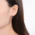 Natural Amethyst Halo Drop Earrings by Fine Color Jewels
