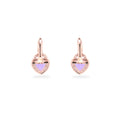Natural Amethyst Heart Leverback Silver Drop Earrings by Fine Color Jewels
