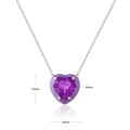 Natural Amethyst Heart Pendant Necklace by Fine Color Jewels