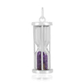 Natural Amethyst Hourglass Pendant Necklace by Fine Color Jewels