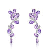 Natural Amethyst Leaf Dangling Earrings