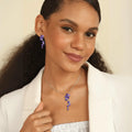 Natural Amethyst Leaf Jewelry Set by Fine Color Jewels