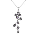 Natural Amethyst Leaf Pendant Necklace by Fine Color Jewels