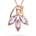 Natural Amethyst Silver Floral Pendant Necklace by Fine Color Jewels
