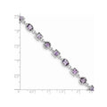 Natural Amethyst Silver Link Bracelet by Fine Color Jewels