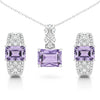 Natural Amethyst Sterling Silver Jewelry Set