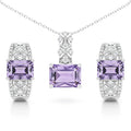Natural Amethyst Sterling Silver Jewelry Set by Fine Color Jewels