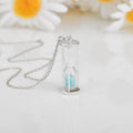 Natural Aquamarine Hourglass Pendant Necklace by Fine Color Jewels
