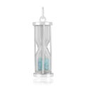 Natural Aquamarine Hourglass Pendant Necklace by Fine Color Jewels