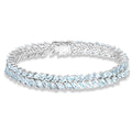 Natural Aquamarine Silver Bracelet by Fine Color Jewels