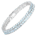 Natural Aquamarine Silver Bracelet by Fine Color Jewels