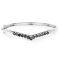 Natural Black Diamond Bangle For Women by Fine Color Jewels