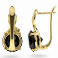 Natural Black Onyx Sterling Silver Earrings by Fine Color Jewels