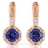 Natural Blue Iolite Sterling Silver Earrings