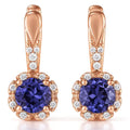 Natural Blue Iolite Sterling Silver Earrings by Fine Color Jewels