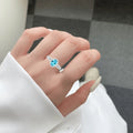 Natural Blue Paraiba Apatite Oval Halo Ring by Fine Color Jewels