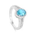 Natural Blue Paraiba Apatite Oval Halo Ring by Fine Color Jewels