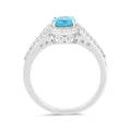 Natural Blue Paraiba Apatite Oval Halo Ring by Fine Color Jewels