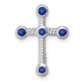 Natural Blue Sapphire Cross Gold Pendant by Fine Color Jewels