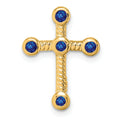 Natural Blue Sapphire Cross Gold Pendant by Fine Color Jewels