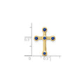 Natural Blue Sapphire Cross Gold Pendant by Fine Color Jewels