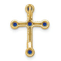 Natural Blue Sapphire Cross Gold Pendant by Fine Color Jewels