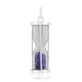 Natural Blue Sapphire Hourglass Pendant Necklace by Fine Color Jewels