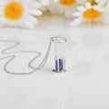 Natural Blue Sapphire Hourglass Pendant Necklace by Fine Color Jewels
