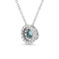 Natural Blue Topaz Dancing Stone Necklace by Fine Color Jewels