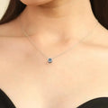 Natural Blue Topaz Dancing Stone Necklace by Fine Color Jewels