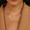 Natural Blue Topaz Dancing Stone Necklace by Fine Color Jewels