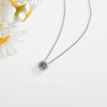 Natural Blue Topaz Dancing Stone Necklace by Fine Color Jewels