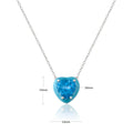 Natural Blue Topaz Heart Pendant Necklace by Fine Color Jewels