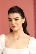 Natural Blue Topaz Heart Pendant Necklace by Fine Color Jewels