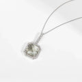 Natural Briolette Cut Green Amethyst Pendant Necklace by Fine Color Jewels