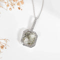 Natural Briolette Cut Green Amethyst Pendant Necklace by Fine Color Jewels