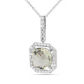 Natural Briolette Cut Green Amethyst Pendant Necklace by Fine Color Jewels
