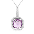 Natural Briolette Cut Pink Amethyst Necklace by Fine Color Jewels