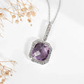 Natural Briolette Cut Pink Amethyst Necklace by Fine Color Jewels