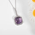 Natural Briolette Cut Pink Amethyst Necklace by Fine Color Jewels