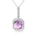 Natural Briolette Cut Pink Amethyst Necklace by Fine Color Jewels