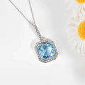 Natural Briolette Cut Sky Blue Topaz Pendant Necklace by Fine Color Jewels